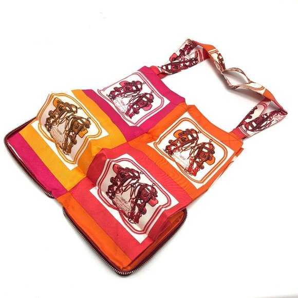 HERMES Silky pop Brid-Do-Gala Shopping bag Tote Bag Buffel skipper / silk Red - Picture 10 of 11